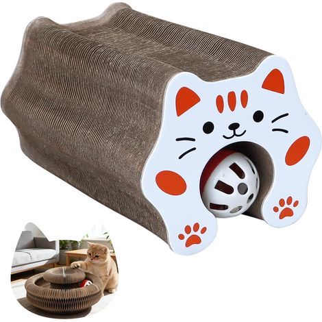 1 faltbarer Kratzbaum aus Pappe, magnetische Ziehharmonika-Struktur, dickes Wabenpapier, für kleine und mittelgroße Katzen (1/5)