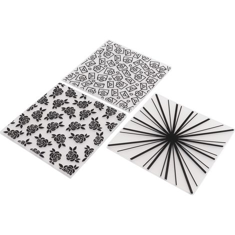 Lot de 3 pochettes à gaufrer en plastique avec gabarits décoratifs pour la création de cartes et de scrapbooking. (1/5)