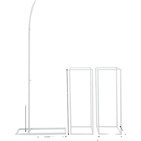 Conjunto de soporte de arco, estructura de acero resistente, diseño moderno, BLANCO (1/2)
