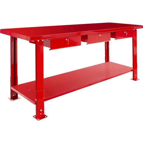 Établi 200 cm avec pieds réglables et 3 tiroirs MW Tools DER2000P (1/3)