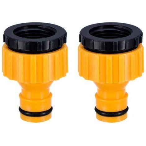 Faucet Adapter 2 Pack,Plastique 3/4 '' and 1/2 '',BSP 2 in1 Nez de Robinet d'arrosage à Visser débit,Tap Connector Threaded