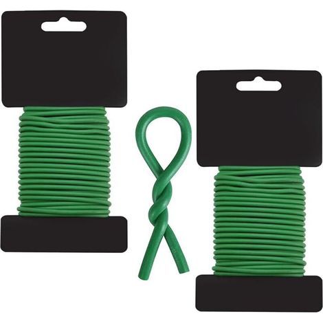 2Pcs Fil de Fer Jardin 3.5mm10m Attache Plante Lien de Tuteurage Souple Fil Jardinage Vert Liens de Jardinage pour ligatures Attaches d'arbre avec Couverture en Caoutchouc Lien pour Végétaux (1/5)