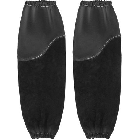 Mangas de Trabajo para Soldadura Resistentes al Fuego Fabricadas en Piel de Vacuno Resistente y Algodón Ignífugo, con Puños Elásticos para Soldadura, Herrería y Carpintería, 533 x 95 x 1 mm (1/5)