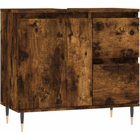 Maison Exclusive - Badschrank Räuchereiche 65x33x60 cm Holzwerkst