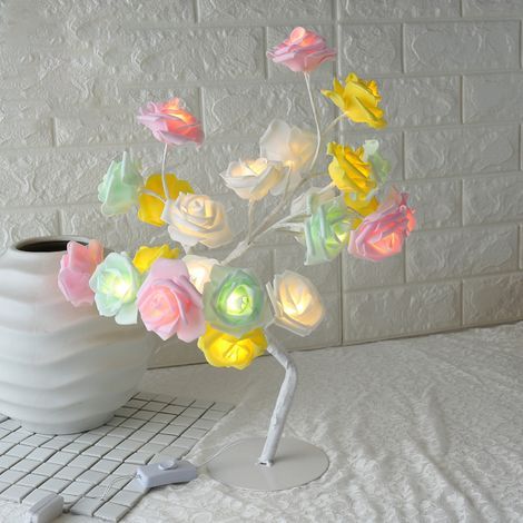 (Couleur) Lampe LED pour arbre à fleurs roses, petite lampe de coiffure (1/5)