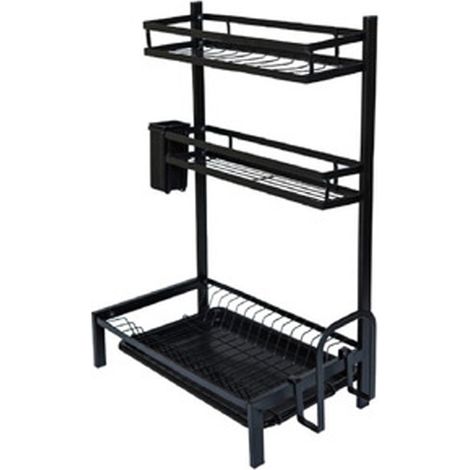 Scolapiatti Cucina Organizzatore Stoviglie 3 Ripiani Appoggio Lavello 60x41cm (1/5)