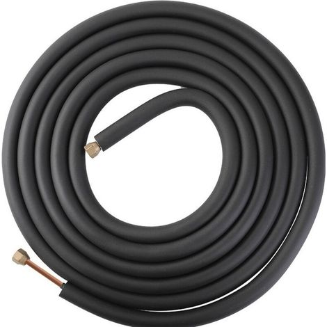 Tuyau de Liaison en Aluminium pour Climatisation - 1P 5m avec Écrous en Cuivre - Tube Cuivre-Aluminium Épais sans Soudure-Crezuo