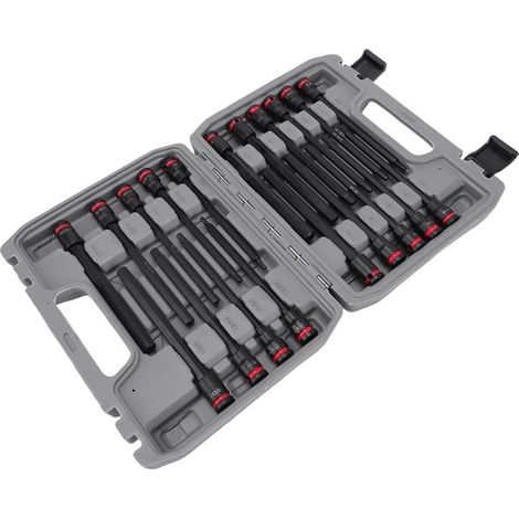 BelleRise - 20pcs jeu douilles hex longues – 150 mm S2 CR-V – anti-corrosion – pour entretien mécanique et bricolage (1/5)