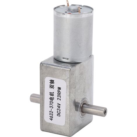 Moteur à engrenage à vis sans fin CC 4632 370, double arbre, en aluminium et laiton, mini-turbine pour ventilateur électrique, 24 V CC, 23 tr/min (1/5)