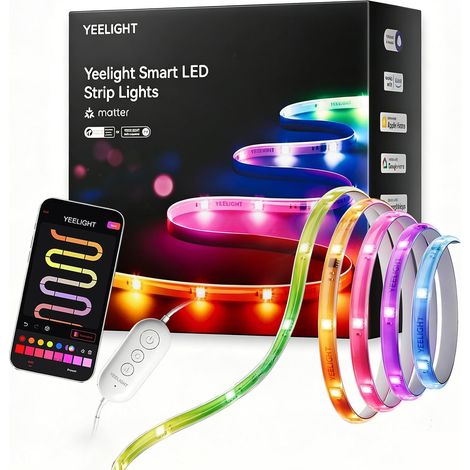 5m RGB+IC LED Strip, Compatible with Matter, LED Light Strip Connected with DIY Segments, Control via App (E1 Hub is Required), Sync Music (1/5)