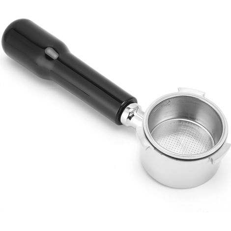 Kaffeefilterhalter aus Edelstahl, bodenlos, Ersatzfilter, 51 mm, Schwarz (1/5)