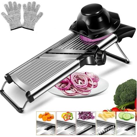 LaBlanc - Affettatrice Mandolina Regolabile in Acciaio Inox con Lama Affilata Incorporata, Taglia Verdure Multifunzionale, Affettatrice Manuale da Cucina per Frutta e Alimenti