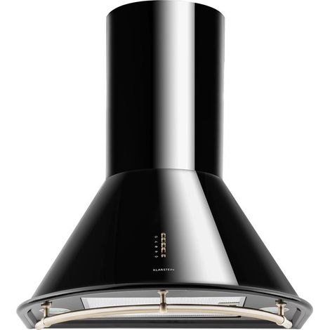 Klarstein – Hotte aspirante rétro inox 60 cm 610 m³/h classe A – Cheminée télescopique – 4 niveaux d'aspiration – Éclairage LED intégré