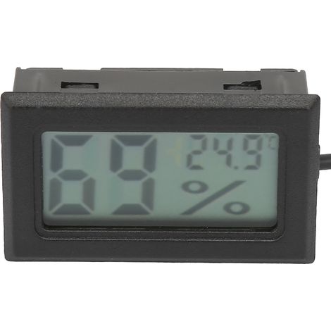 Thermomètre-hygromètre numérique carré avec sonde et câble de 1,5 m (noir) (1/5)