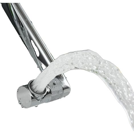 Grifo de lavabo, fabricado en latón de alta calidad, 19,5 x 8,3 x 20 cm, instalación sobre encimera, caño giratorio de 360°, apto para agua fría y caliente. (1/5)
