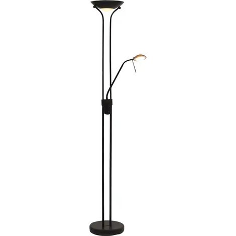 Lampada da terra moderna a LED con illuminazione regolabile 180 x 25 cm atmosfera accogliente finitura in acciaio nero opaco 020046437