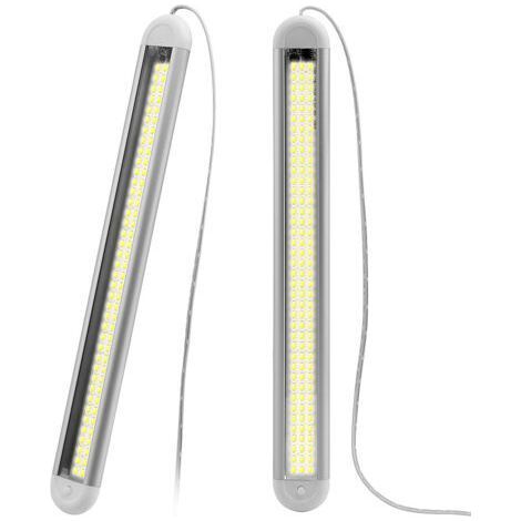 Lot de 2 bandes lumineuses LED 12 V, outil utilitaire LED 12 V, 120 bandes lumineuses LED d'intérieur, interrupteur de bandes lumineuses LED d'intérieur pour caravane, camping-car, bateau, cuisine, sa (1/5)