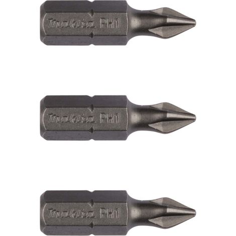 Makita – Embouts PH1 – Longueur 25 mm, acier S2, lot de 3, réf. B-23450 (1/2)