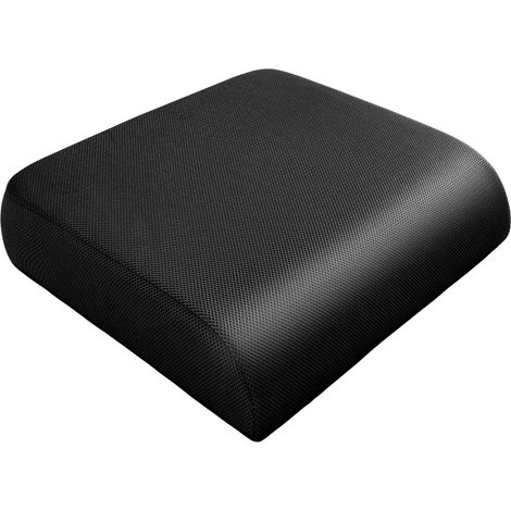 Grand coussin d'assise de 10,5 cm en mousse à mémoire de forme épaisse pour chaise de bureau, avec gel rafraîchissant pour sciatique, coccyx, dos, coussin épais, 48 x 45 x 10,5 cm (noir) (1/5)