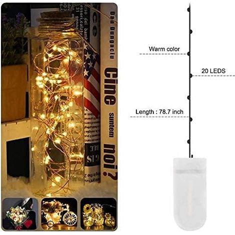 LED Fairy Lights, 2 m 20 LED Mini String Lights (1/4)