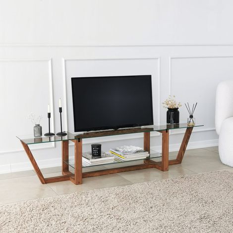 TV-Möbel Amaufi Walnussglas 158x35x35 cm (1/5)