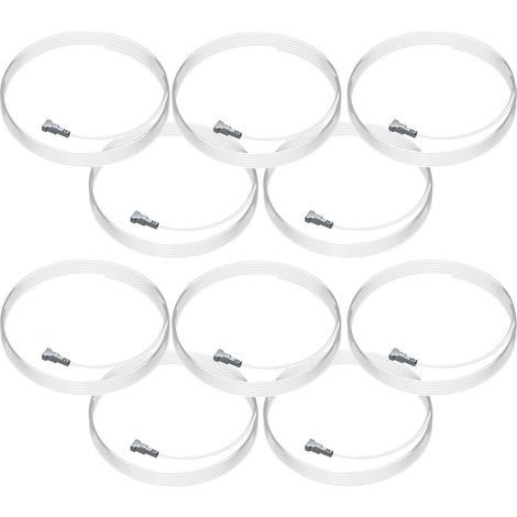 Lot de 10 câbles perlon Twister 100 cm - Fils de suspension transparents avec embout Twister pour accrochage sécurisé de cadres et tableaux - Charge maximale 20 kg (1/5)