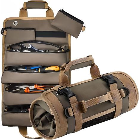 Werkzeugrollen-Organizer – Auto- und Heimwerker-Werkzeugtasche – 4 große Fächer – Autositz- und Kofferraum-Organizer – Kompakt und tragbar – Bis zu 15 kg pro Fach (1/3)