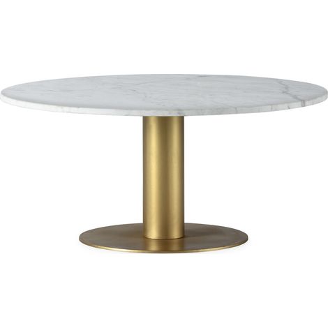 Mesa De Centro 90X90X40 Metal Dorado/Marmol Blanco (1/2)