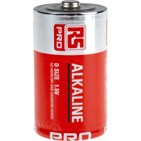 Piles D 1.5V Alcaline RS PRO, 16Ah ( Prix pour Boîte de 20 )