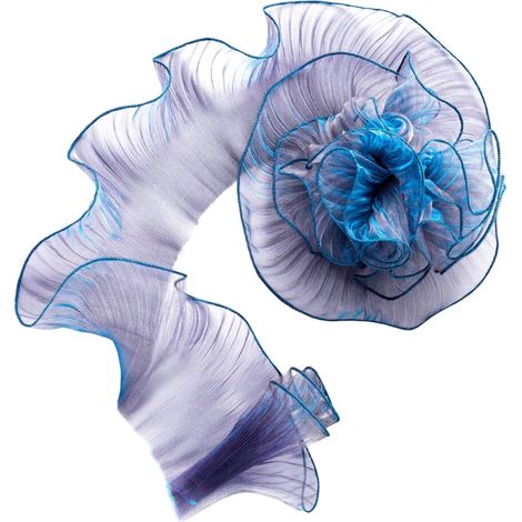 Bordi decorativi di pizzo arricciato tagliato - sfumatura di blu