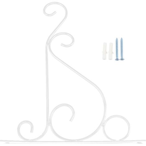 Crochet De Fleur De Support De Suspension De Suspension De Plante De Fer pour La Décoration De Jardin à La Maison 25 21cm(Blanc)
