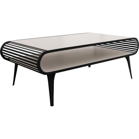 Mesa de centro Oswego 161, Cachemira, 44x60x120cm, Diámetro: 0, Aglomerado laminado, Angular