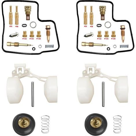 Kit de réparation de carburateur pour XL400V Transalp 1992-1994 400 cm³  Kit + flotteur  Compatible XL400V Transalp  bicylindre en V  gicleurs en laiton  joints en nitrile  pièces en POM  résistant à  (1/5)