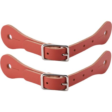 1 paire d'accessoires d'équitation : sangle d'éperon en cuir véritable fait main (marron) (1/5)