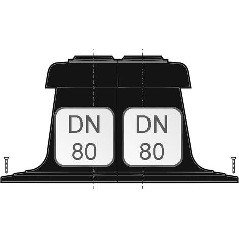 Doppelrohr-Schachtabdeckung PE schwarz 2 x DN80 - 48000010542 von Weishaupt