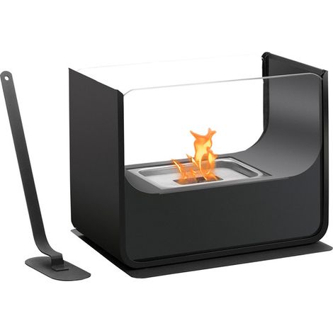 Cheminée rectangulaire au bioéthanol – Feu sans fumée – Dimensions 21,5 x 26 x 15 cm – Pour espaces confinés – Imor