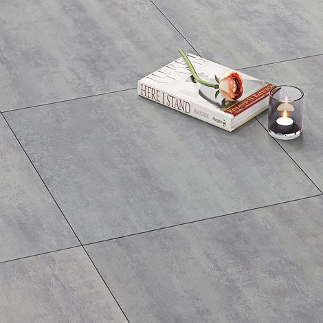 30X30CM 15 Dalles Sol PVC Auto-adhésives Carreaux de Ciment Gris Autocollant pour Carrelage Sol Gris Effet Béton Revêtement de Sols Adhésif pour Salle de Bain Salon Étanche Film Adhésif Béton (1/5)