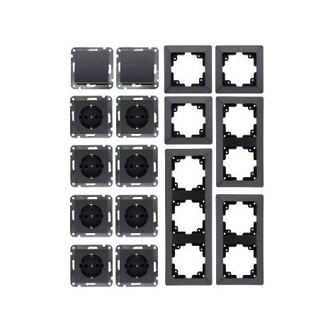 MILOS Starter 16-tlg "PRO", 8x Steckdose, 2x Schalter (1/3)