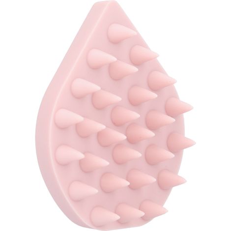 Brosse à shampoing massage en silicone, peigne de cuir chevelu pour douche, nettoyage des cheveux, rose (1/5)
