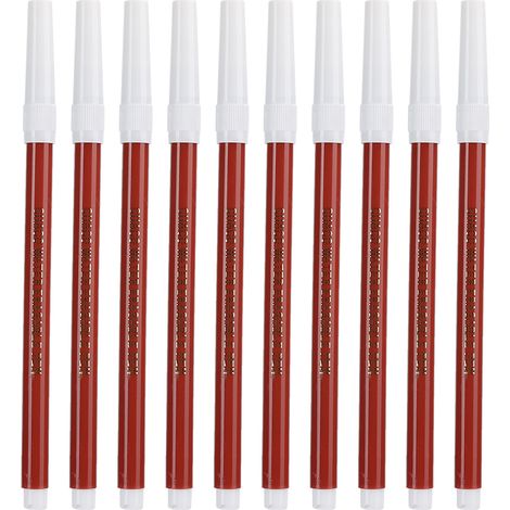 Lot de 10 stylos effaçables à l'eau, pointe unique pour point de croix, marqueur de tissu à encre disparaissante, outil de couture DIY, marron. (1/5)