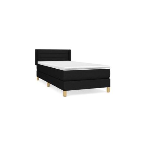 Sommier à lattes de lit et matelas Noir 80x200 Tissu (1/5)