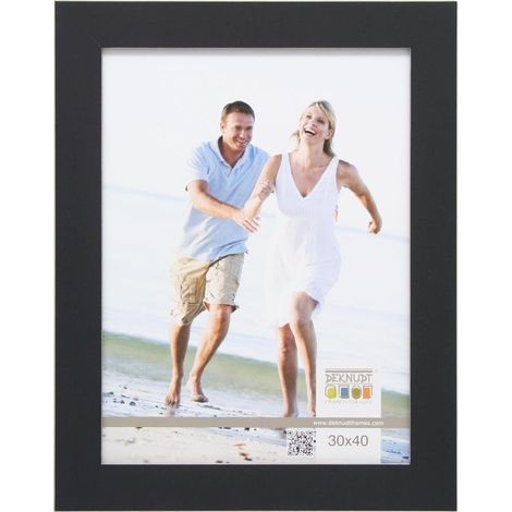 Cadre Photo Bois Noir avec Filet Naturel Subtile 36,6 x 29,1 x 1,5 cm (1/2)