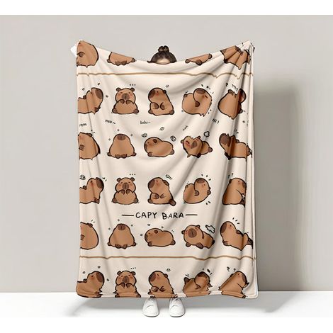 Couverture portable Capybara, en flanelle, toutes saisons, 100x150cm [BR] (1/3)