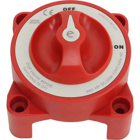 Sezionatore batteria 350A 48V 2 perni ingranaggi rosso Selettore marino di sicurezza forte per camper automobilistico 9003E