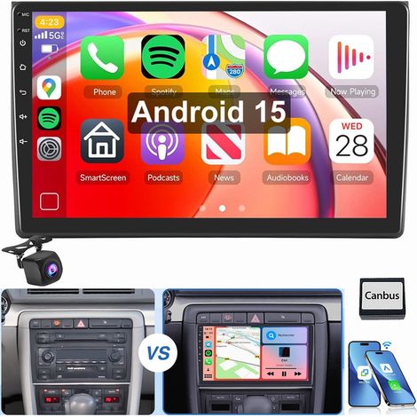 Pour Audi A4 8E 8H B6 B7 2000-2009 Android 15 Autoradio Carplay GPS RDS WIFI 4+64G CAM (1/5)