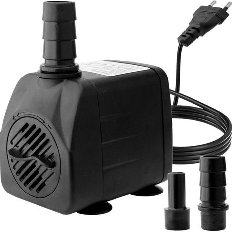 Pompe Eau Submersible, 10W 600L/H Pompe Aquarium Ajustable Ultra-Silencieux avec 4 Pieds de Ventouses pour Étang Poisson Fontaine Réservoir de Poissons 2 Buses (1/5)