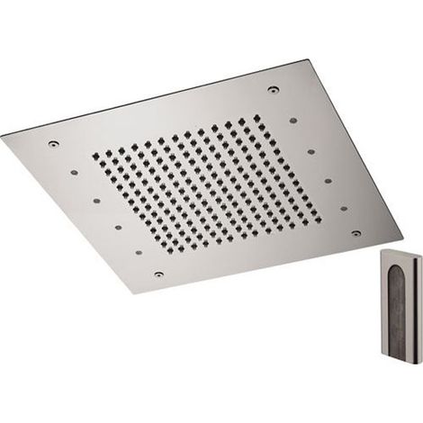 Soffione a soffitto 1 getto 43x43 cm con led in acciaio inox (1/3)
