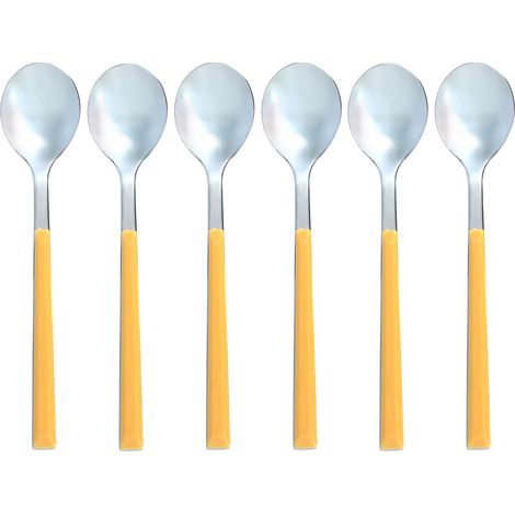 Lot de 6 cuillères à café en acier inoxydable, COLORAMA
