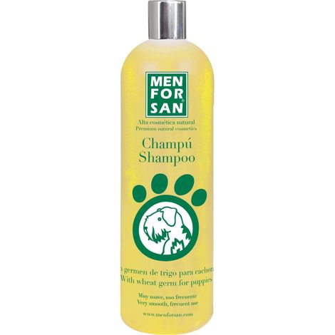 MENFORSAN Shampoo per Cuccioli con Germe di Grano Stimola la Crescita del Mantello Non Irrita gli Occhi del Cane Con Collagene Naturale Senza Fragranza 1L