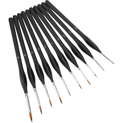 10 Pinceaux de Détail Ergonomiques en Nylon Souple pour Aquarelle et Peinture Acrylique sur Toile (1/5)